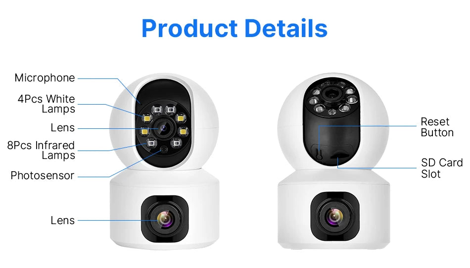 Hiseeu 2K 4MP PTZ IP Camera WIFI Wireless Smart Home Security Surveillance Camera Two-way Audio Indoor Baby Pet Monitor Camera