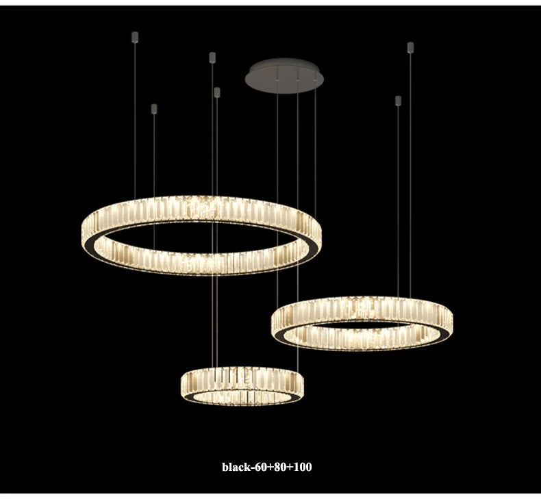 Modern Living Room Crystal Chandelier Led Remote Control Dimmable Led Pendant Lights Luxury Steel Adjust Hanging Lamp Fixture