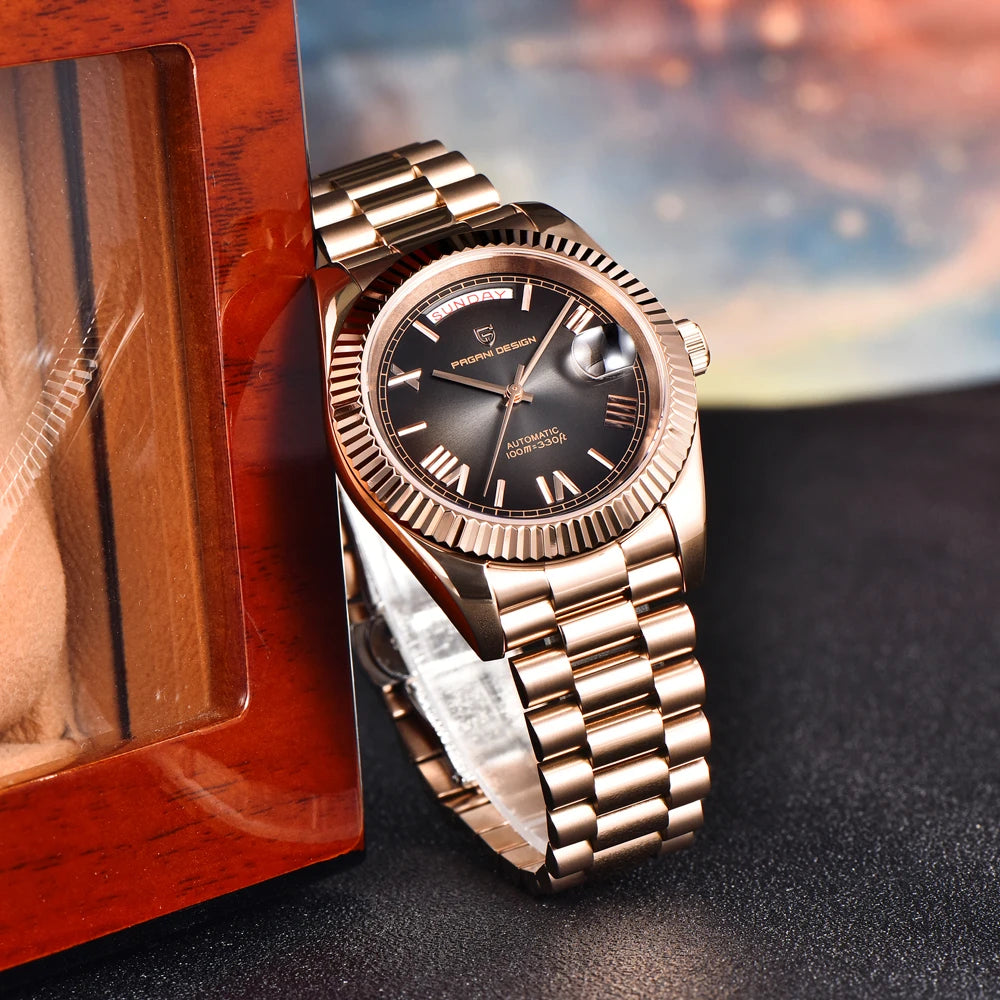 PAGANI DESIGN 2025 New Blue DD40 Luxury Automatic Watch For Men Mechanical Wristwatch Men Japan NH36A Movt Sapphire crystal