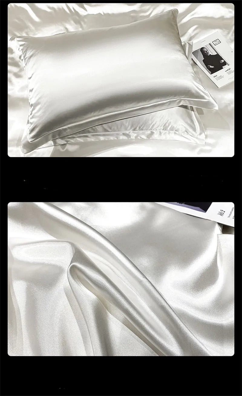 High End Mulberry Silk-Blending Fabric Duvet Cover Set Luxury King Size Bedding Set Silky Quilt Cover and Pillowcase No Sheet