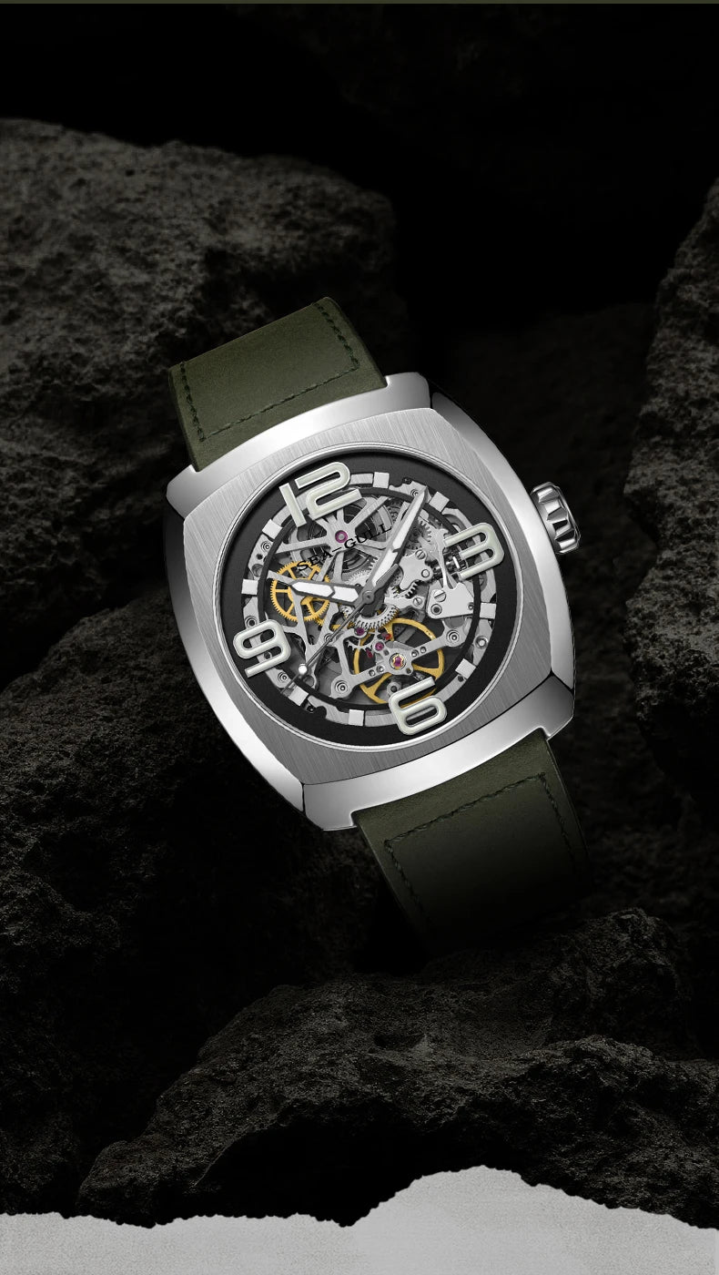 2025 Seagull Men's Mechanical Watches 44MM Skeleton Dial Luxury Man Wristwatch Sapphire Stainless Steel Waterproof Clock 6167