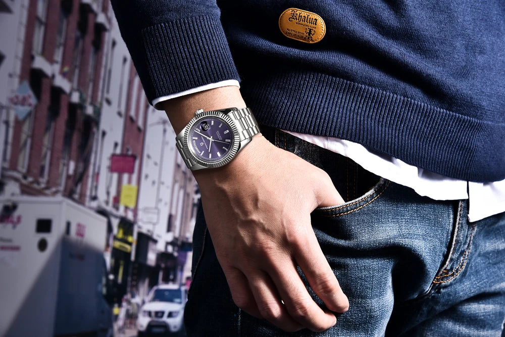 PAGANI DESIGN 2025 New Blue DD40 Luxury Automatic Watch For Men Mechanical Wristwatch Men Japan NH36A Movt Sapphire crystal