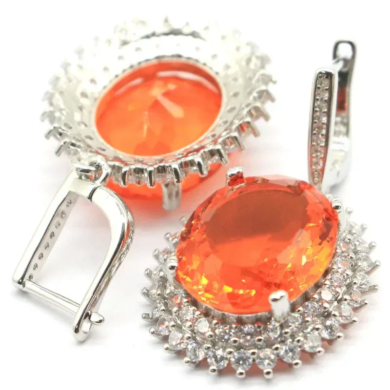 15g Customized 925 SOLID STERLING SILVER Earrings Sapphire Morganite Orange Spessartine London Blue Smoky Topaz Aquamarine CZ