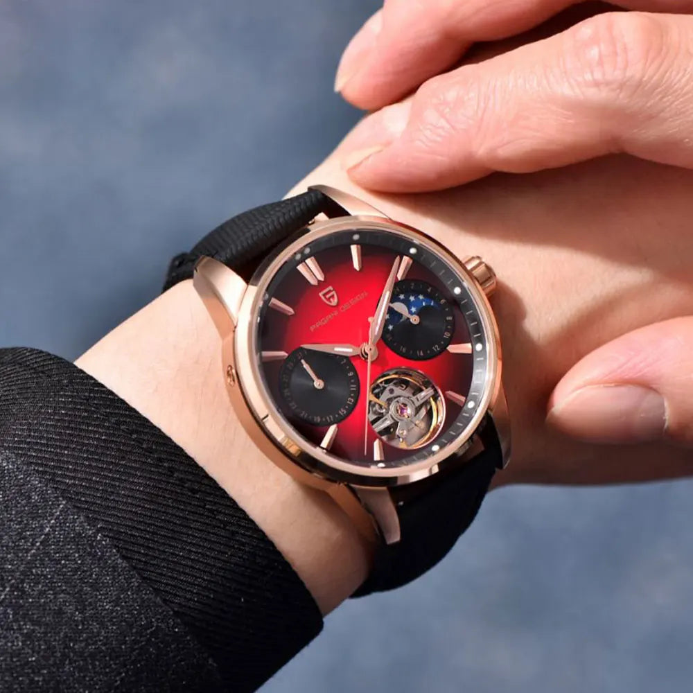 PAGANI DESIGN Tourbillon Men Wristwatch Top Brand 41mm Mechanical Watches Sapphire 100M Waterproof YS021 Gift Watch for Men 2025