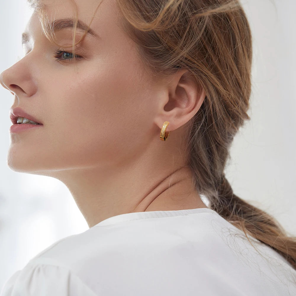 D Color Full Moissanite Hoop Earrings For Women Men 925 Sterling Silver 18k Gold Plated Sparkling Diamond Fine Jewelry Gifts GRA