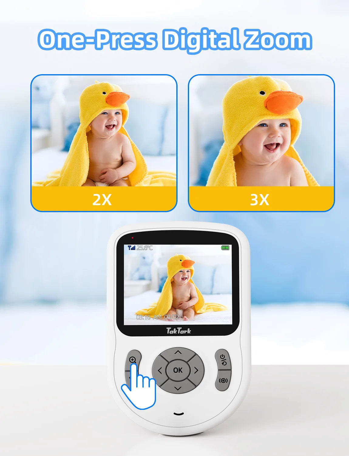 Wireless Video Baby Monitor 2.0 2.8 inch Color  Security Camera 2 Way Talk Night Vision IR LED Temperature Monitoring 8 Lullaby
