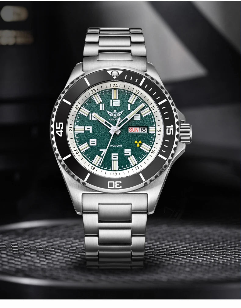 Yelang V1031 Luxury Men Brand Watch 44mm Diver Water Watches Japan 8205 Automatic Mechanical movement Luminous 300M Waterproof