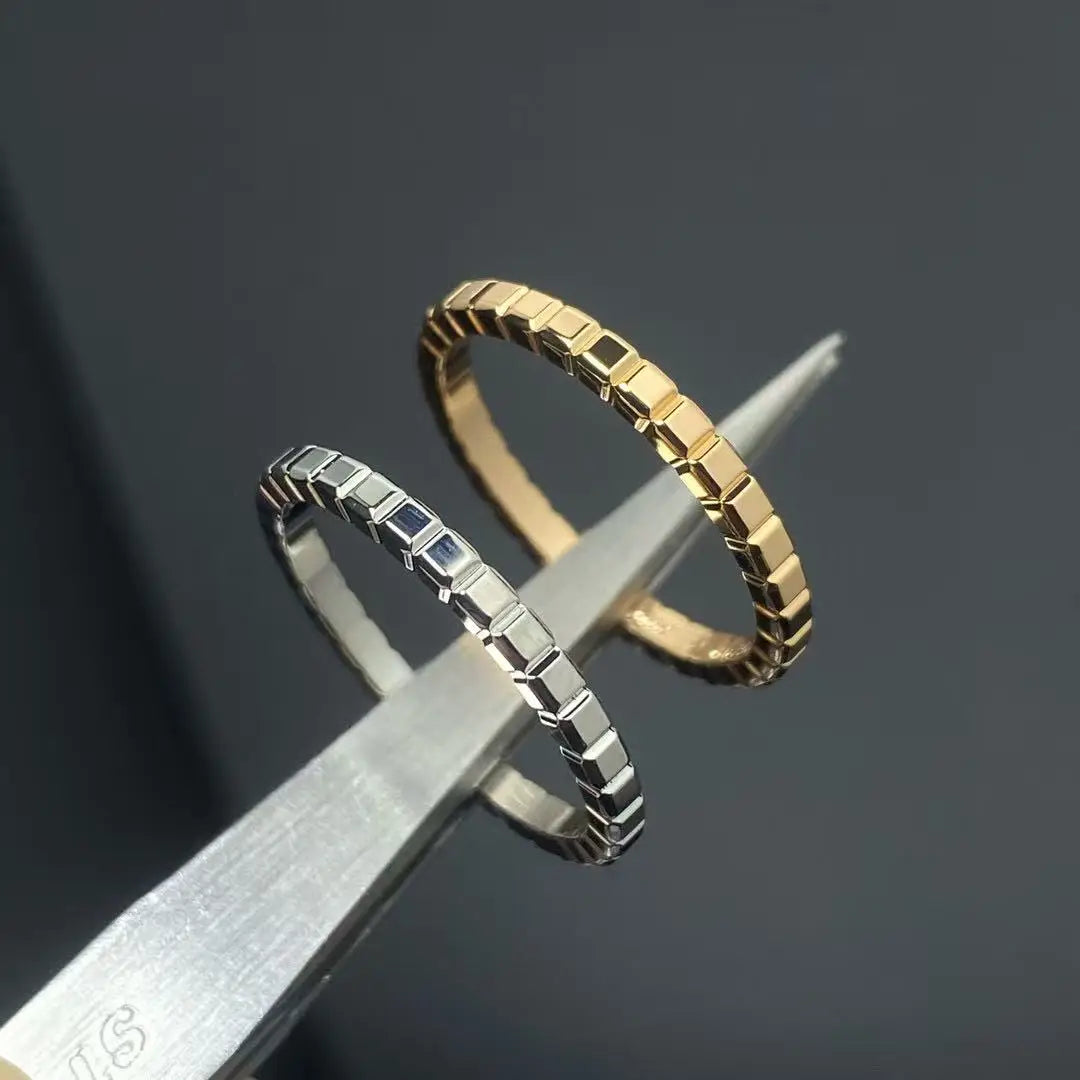 French  High-Quality S925 Sterling Silver Ice Cube Style Pave AAA Zirconia Lovers Ring For Women And Men Wedding Fashion Jewelry