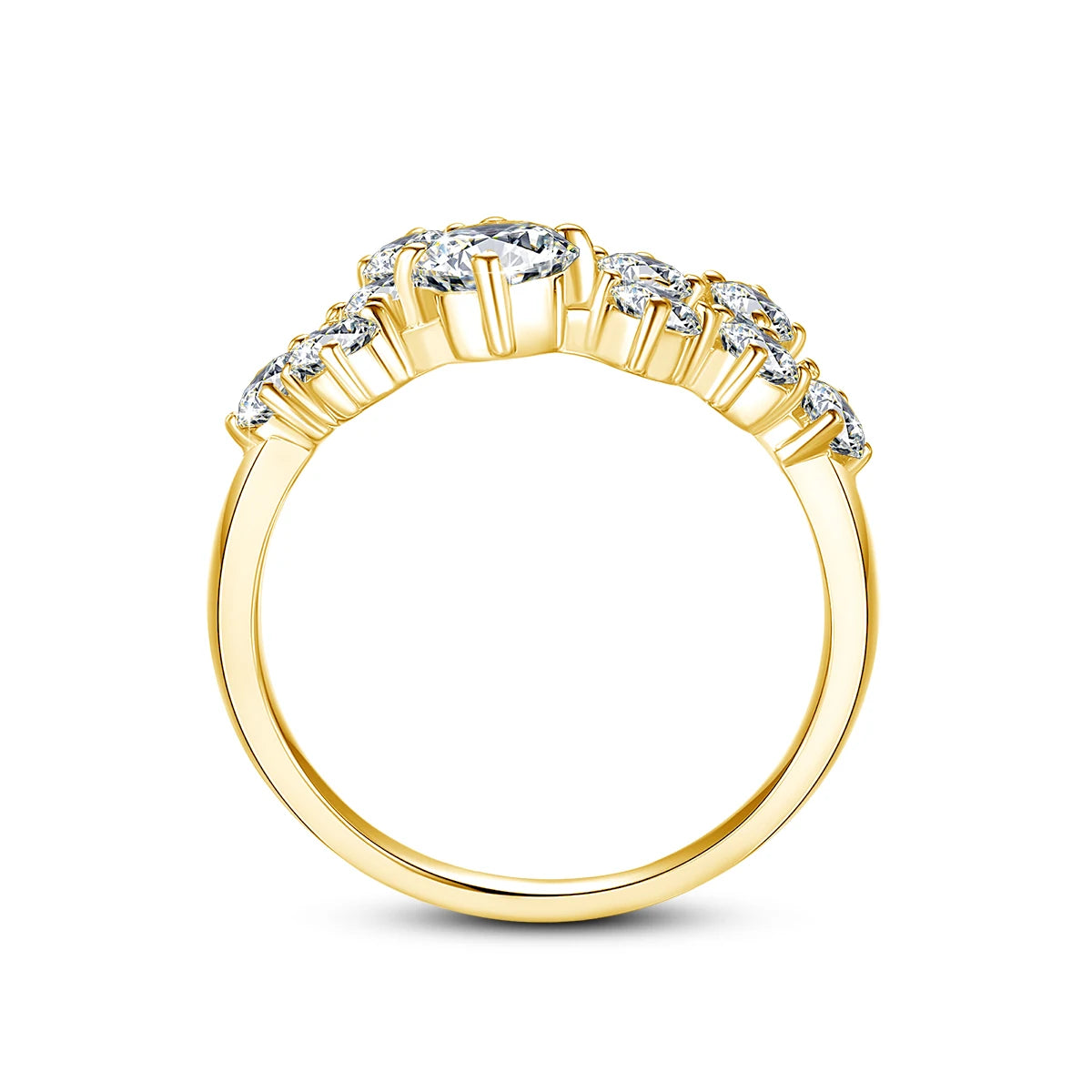 Szjinao Certified Total Is 1.5ct Full Moissanite Ring Woman With Many Stones Silver Infinity Trend Jewelry For Engagement New In