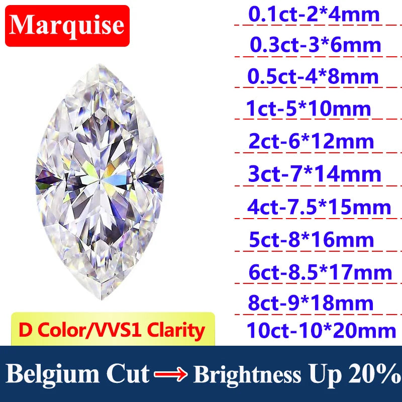 [3EX Cut] Top Belgium Cut Moissanite Stone D Color Pear Cut Gemstones Lab Grown Diamond Loose Moissanite Stone with GRA