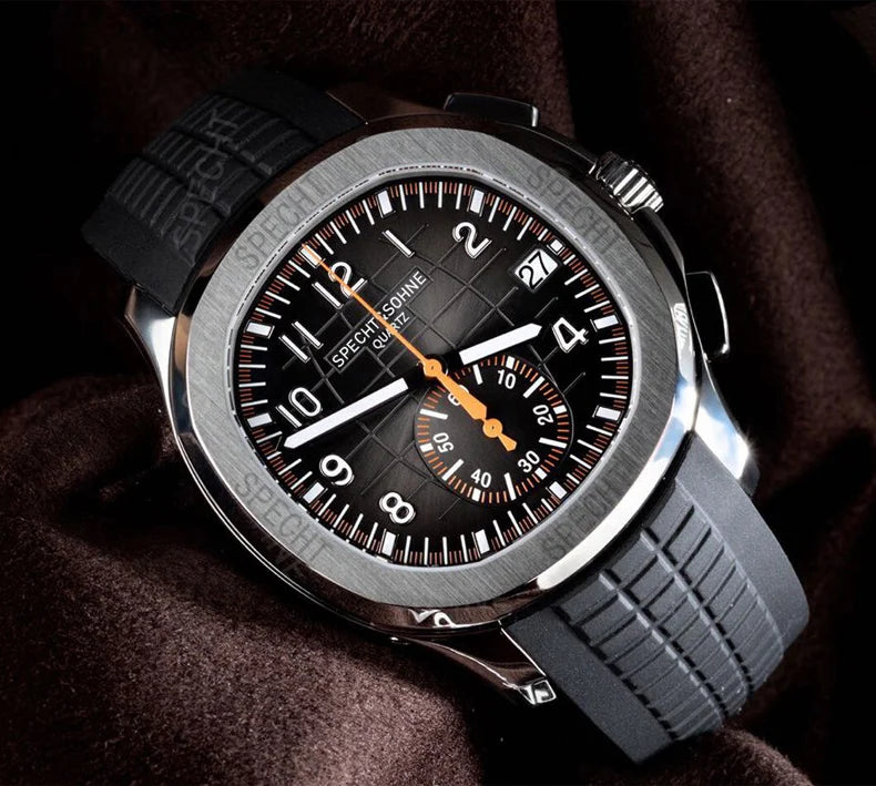 Dropshipping 2025 Best Selling Products Wristwatch For Men Japan Chronograph Quartz Watch Orange Rubber Strap Relogio Masculino