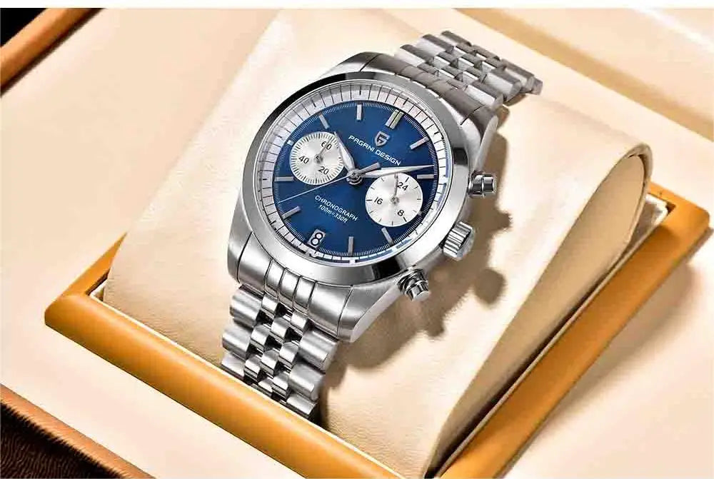 PAGANI DESIGN Fashion Men's Quartz Wristwatches PD1775 Sapphire Glass Stainless steel strap VK64 Movement watch for men