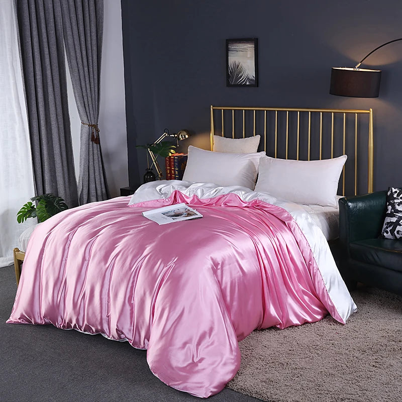 Luxury High Quality  Satin Duvet Cover Rayon Quilt Cover High Density Fabric Duvet Cover  Supple High waterfall