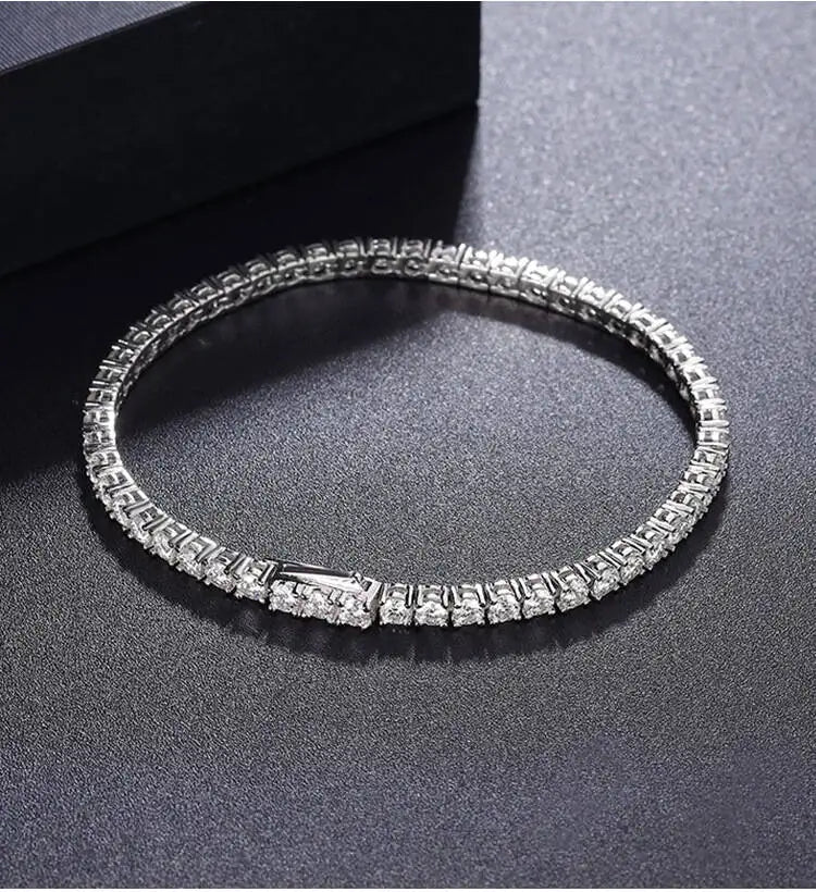 TY D VVS1 Moissanite Tennis Bracelet Original S925 Sterling Sier Plated White Gold With GRA Bracelets For Women Man