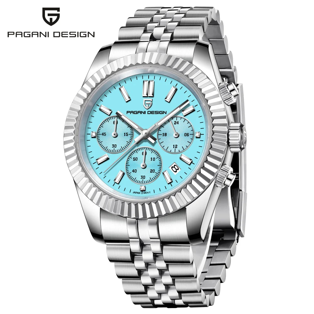 PAGANI DESIGN 2025 New PD1814 quartz watch VD53 thick 12mm stainless steel C3 sapphire watches for man pagani design watches