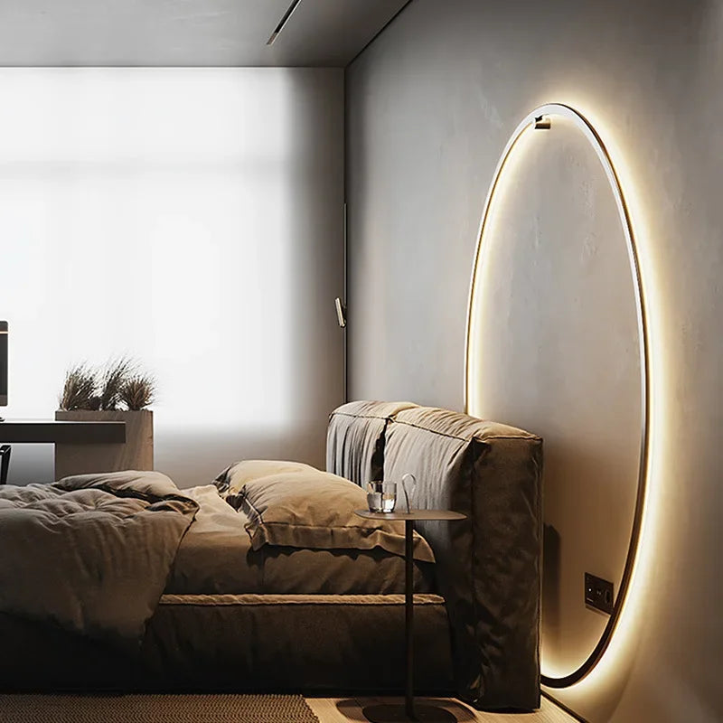 Nordic Minimalist Circle Background LED Wall Lamp Modern livingroom sofa wall lights Hotel Hall Bedside Sconces Light Home decor