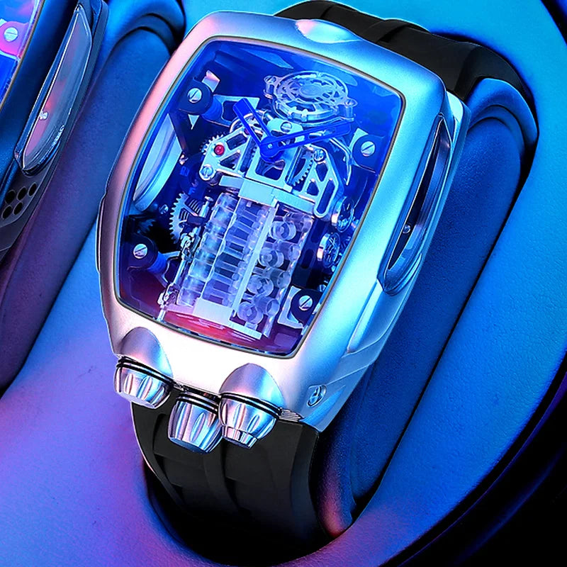 PINDU Design golden dragon Dial Men Mechanical Watch NH05 Movement Sapphire 50M Waterproof top-level Automatic movement Watch