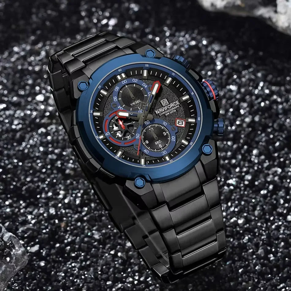 NAVIFORCF Mens Military Watches Luxury Wrist Watch Quartz Clock Watch Hot Fashion Men Waterproof Chronograph Relogio Masculino