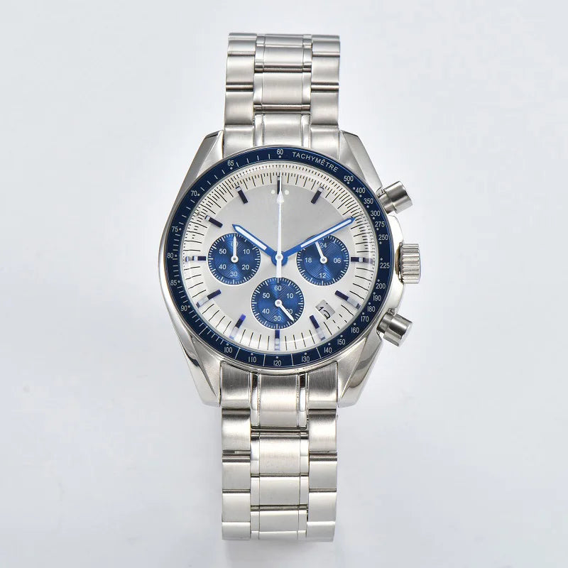For VK63 Customized Logo Watch 40mm Waterproof Chronograph Men Moon Quartz Watches Modified By Speed Master Custom Wristwatches