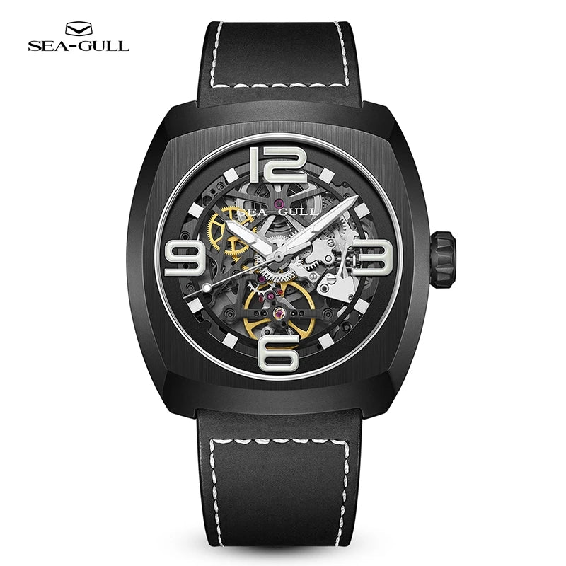 2025 Seagull Men's Mechanical Watches 44MM Skeleton Dial Luxury Man Wristwatch Sapphire Stainless Steel Waterproof Clock 6167
