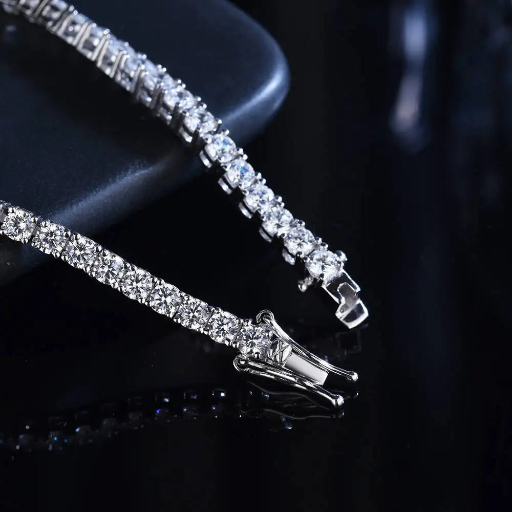 TY 3mm 4mm Moissanite Tennis Bracelet 925 Sterling Silver Full Dia Sier Plated Wedding Party Jewelry Bracelets For Women Man