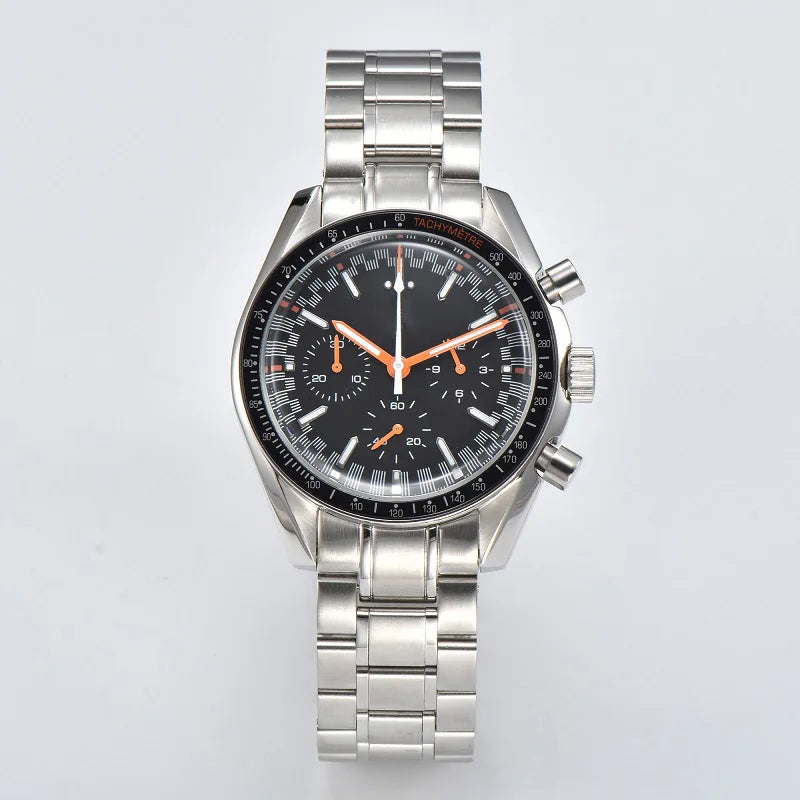 For VK63 Customized Logo Watch 40mm Waterproof Chronograph Men Moon Quartz Watches Modified By Speed Master Custom Wristwatches