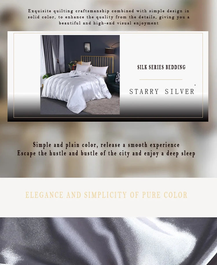 Luxury High Quality  Satin Duvet Cover Rayon Quilt Cover High Density Fabric Duvet Cover  Supple High waterfall