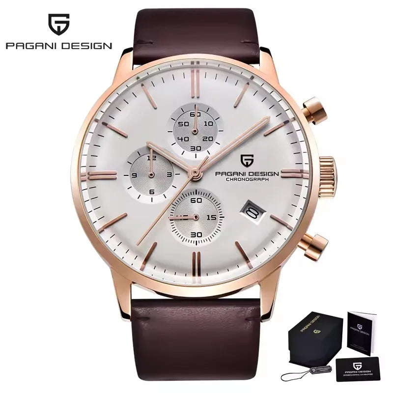 PAGANI DESIGN New Men Watches Multi time zone Quartz Business watch Auto Date Men Watches Japan Movt Watch Men Chronograph Gift
