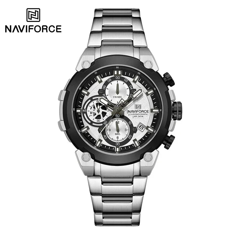 NAVIFORCF Mens Military Watches Luxury Wrist Watch Quartz Clock Watch Hot Fashion Men Waterproof Chronograph Relogio Masculino