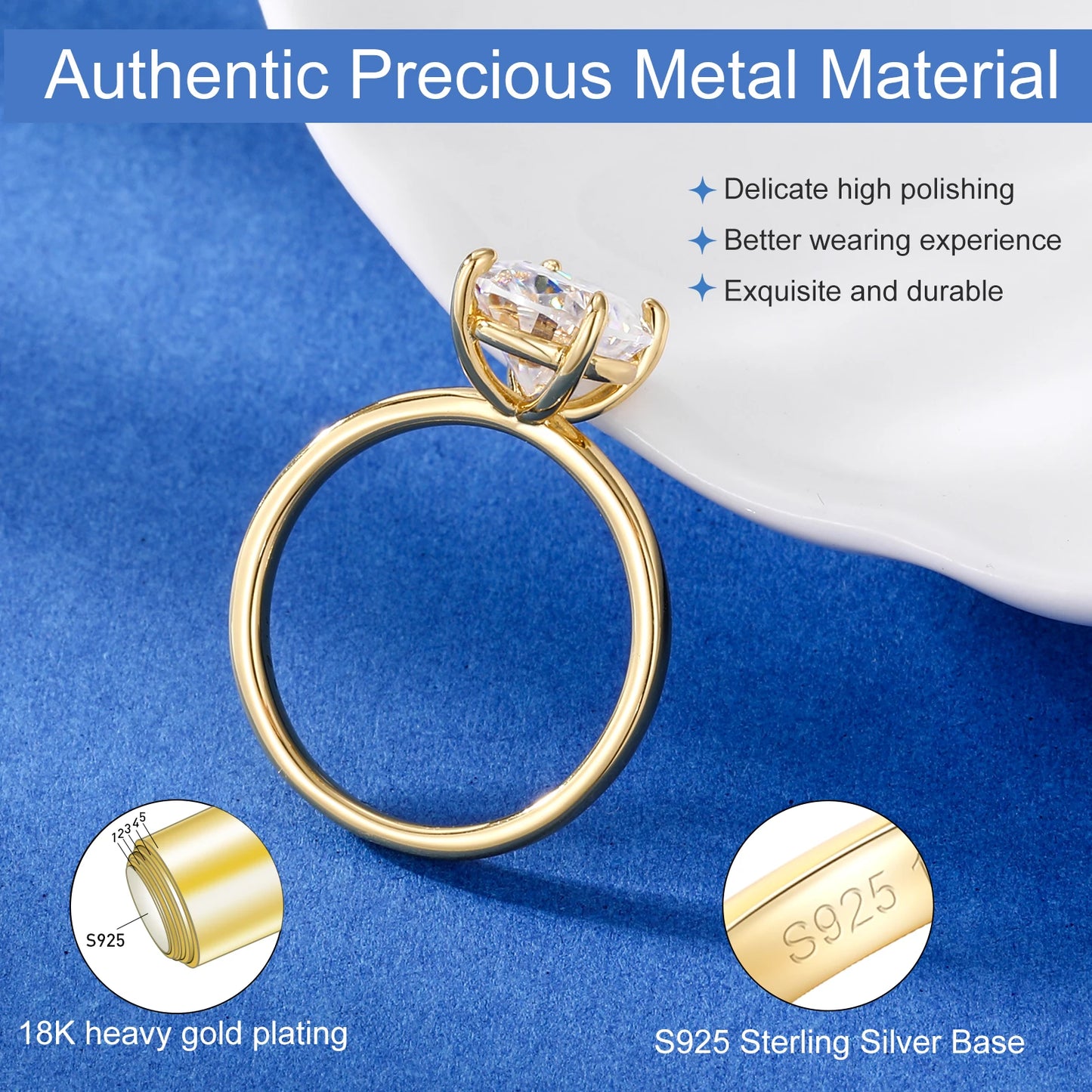 GRA Certified 1.5-3ct Oval Moissanite Diamond Rings Women S925 Sterling Silver Engagement Wedding Anniversary Ring Jewelry Gifts