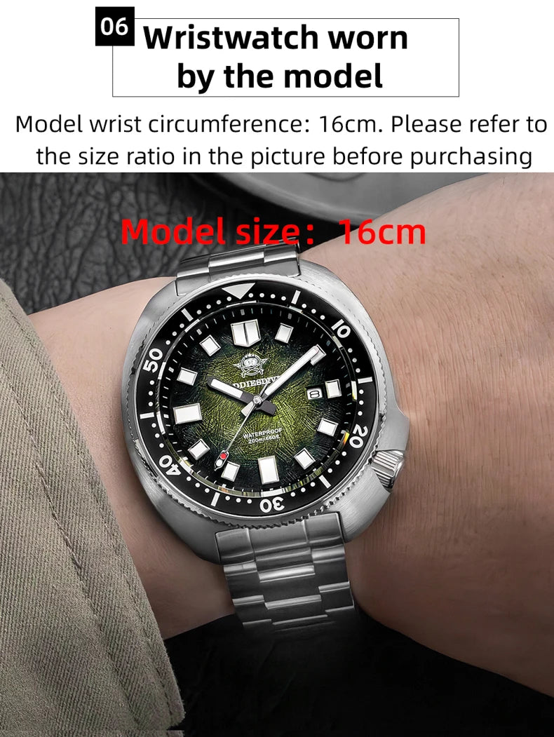 ADDIESDIVE Quartz Watches For Men Stainless Steel Sapphire Glass Male Clock Super Luminous 20Bar Waterproof Diving Watch AD2511