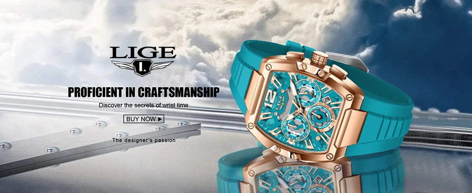 LIGE Men Watch Fashion Top Brand Luxury Silicone Military Watch Men Casual Sports Waterproof Date Quartz Wristwatches For Men