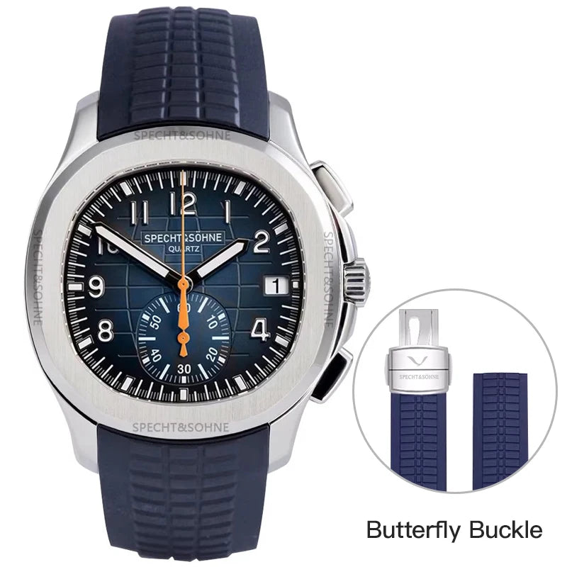 Dropshipping 2025 Best Selling Products Wristwatch For Men Japan Chronograph Quartz Watch Orange Rubber Strap Relogio Masculino