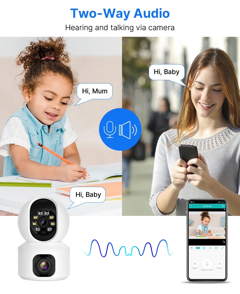 Hiseeu 2K 4MP PTZ IP Camera WIFI Wireless Smart Home Security Surveillance Camera Two-way Audio Indoor Baby Pet Monitor Camera