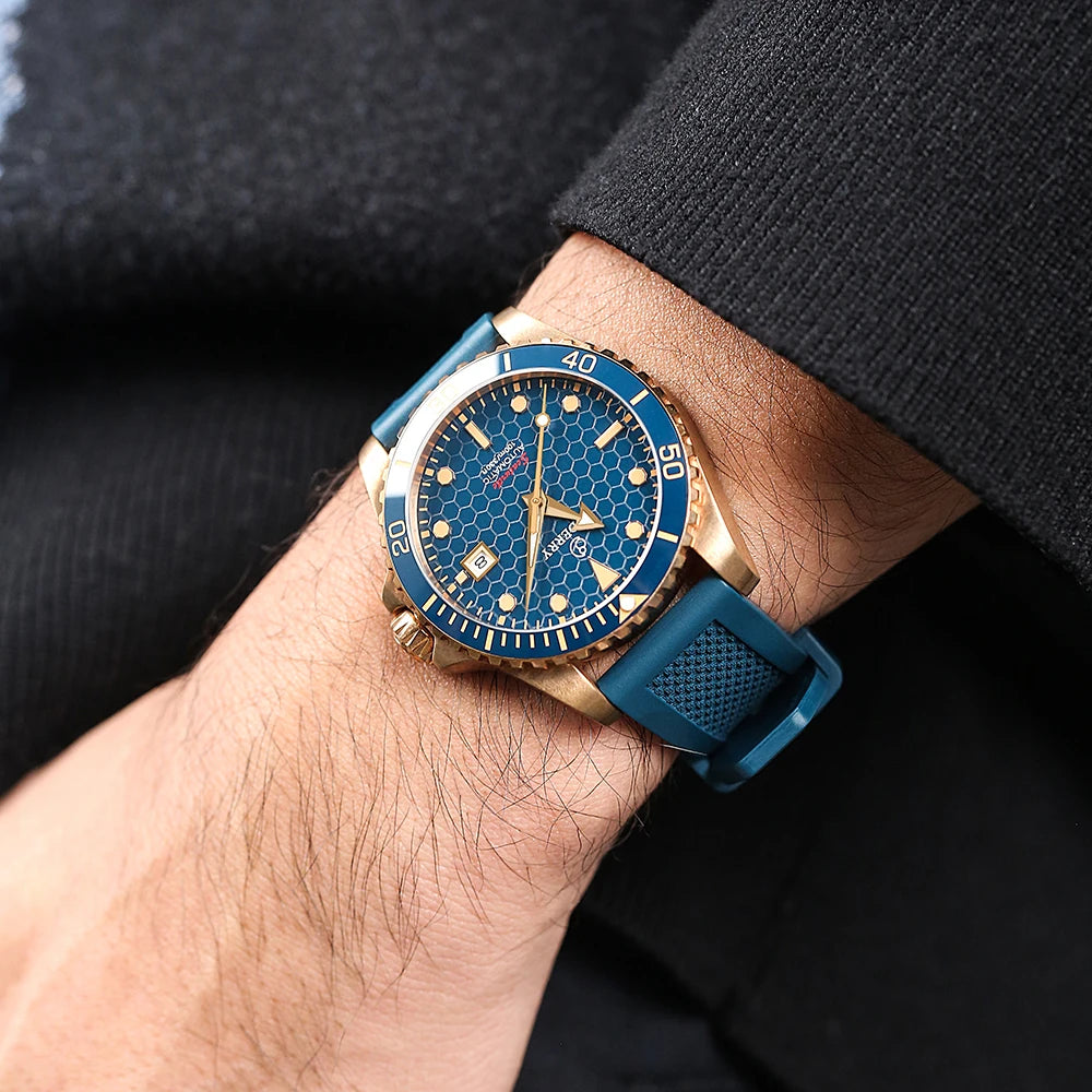 Boderry Seaturtle Titanium Diver Watch Men Luxury Bronze Watches Automatic Mechanical Wristwatch Sport 200M Waterproof Luminous