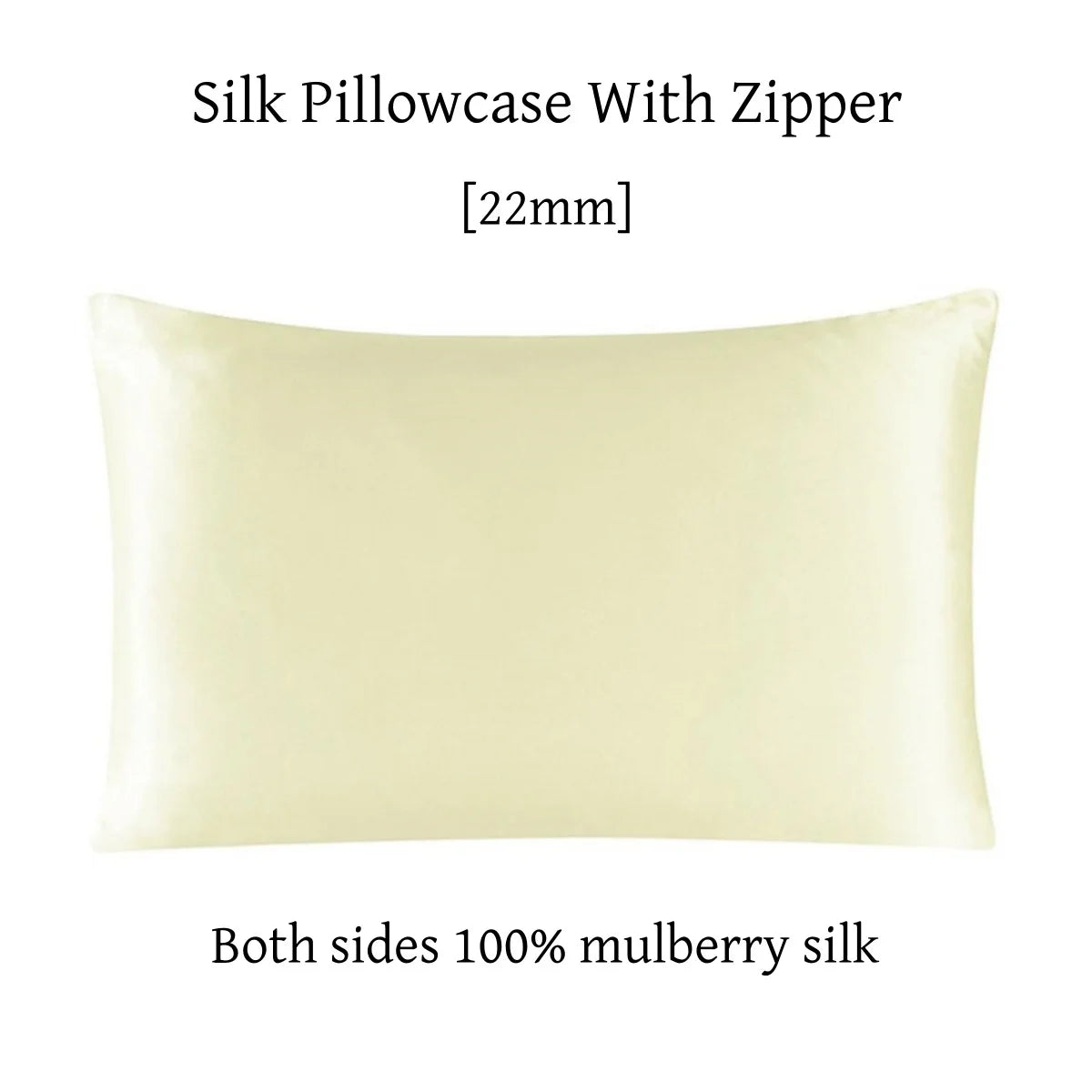 22 Momme Silk Zipper Pillowcase 1pc 100% Nature Mulberry Silk Muticolor Pillow Case For Healthy Standard Queen King