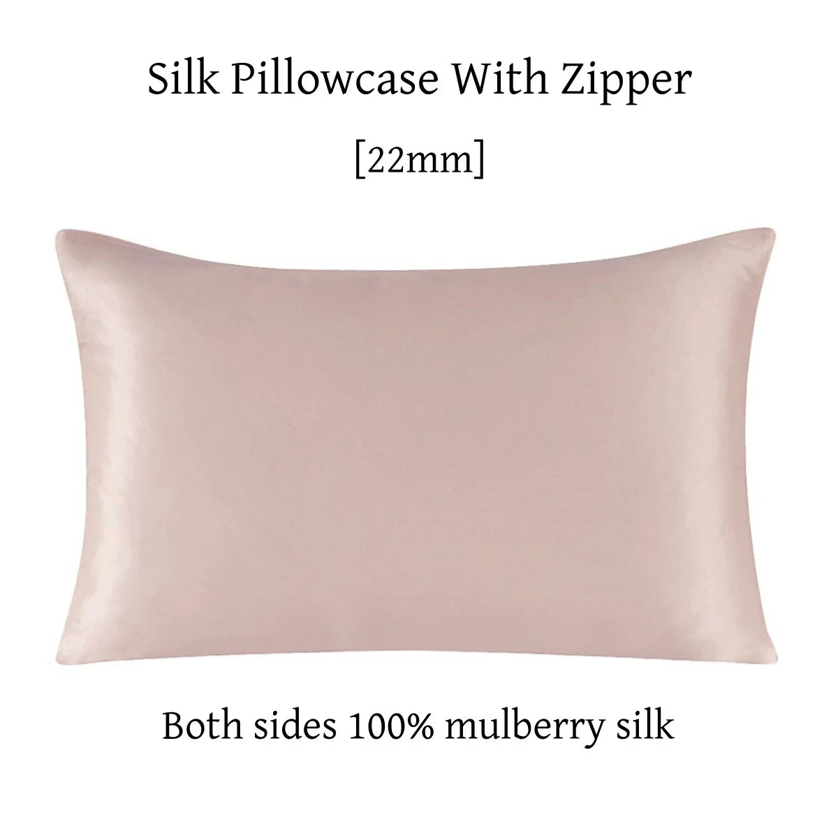 22 Momme Silk Zipper Pillowcase 1pc 100% Nature Mulberry Silk Muticolor Pillow Case For Healthy Standard Queen King