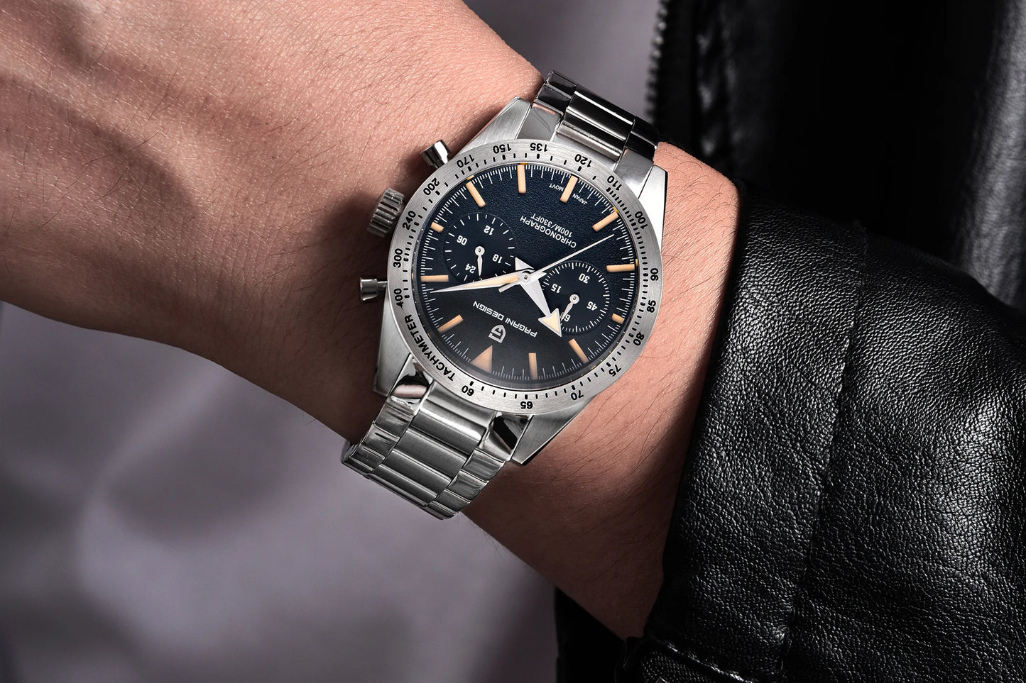 PAGANI DESIGN 2025 New Men's Watches Moon Quartz Watch Men Luxury Sport Waterproof Chronograph AR Sapphire Mirror Luminous Clock