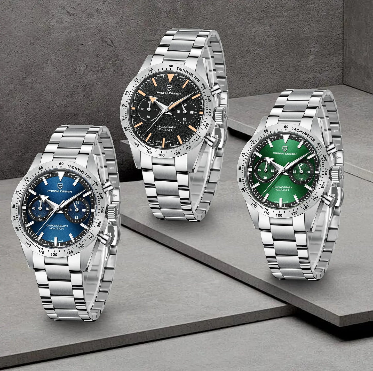 PAGANI DESIGN 2025 New Men Quartz Watch Exquisite Craftsmanship Luxury Classic Style Sapphire Glass Chronograph 100m Waterproof