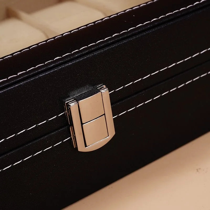 DELESYS Classic Style Leather 2/3/4/5/6/8/10/12/20 Slots Watch Display Case Organizer Jewelry Storage Box With Glass Top For Man