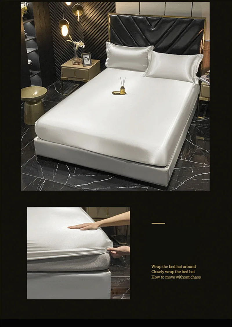 blending Mulberry Silk Bedding Set Silky High-end Queen Size Duvet Cover Set with Fitted Sheet Luxury Bedding Sets King Bed Sets