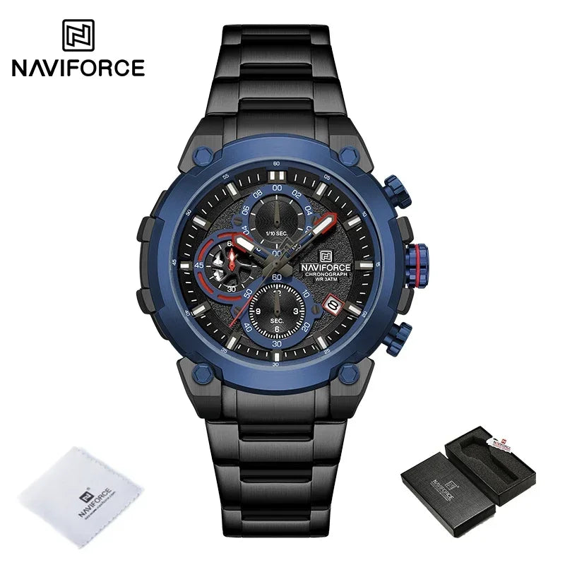 NAVIFORCF Mens Military Watches Luxury Wrist Watch Quartz Clock Watch Hot Fashion Men Waterproof Chronograph Relogio Masculino
