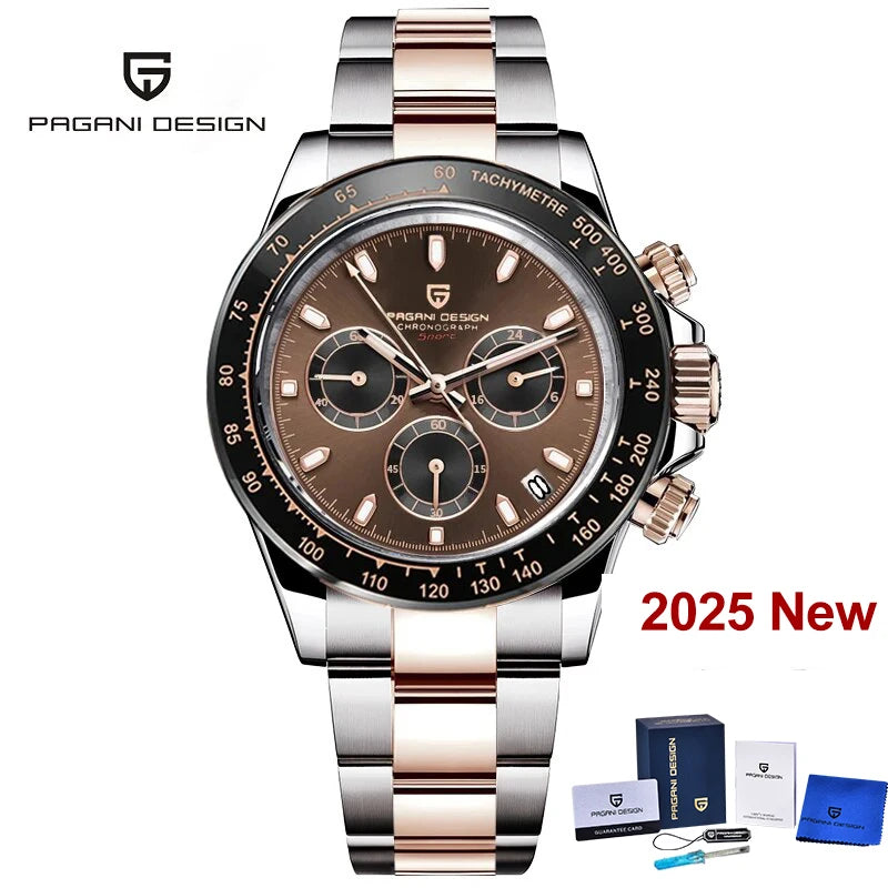 PAGANI DESIGN 2025 New Sport Chronograph Top Brand Luxury Quartz Watch For Men Sapphire crystal  Automatic Date Wrist watch Men