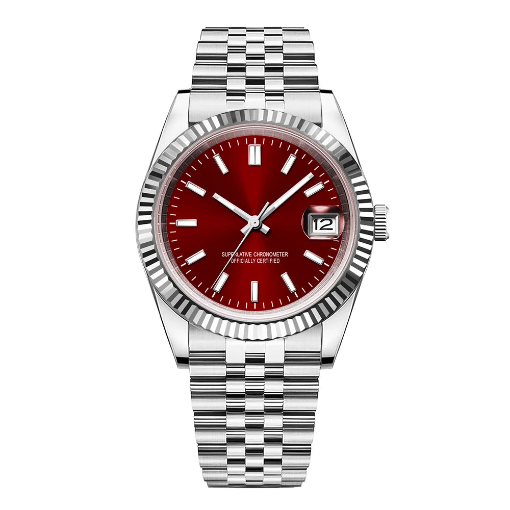 Uhr mit individuellem Logo, NH35-Uhrwerk, 36 mm/39 mm, Damen-/Herrenuhr, Saphirglas, Gold, mechanische Armbanduhr, 100 m wasserdicht, reloj hombre