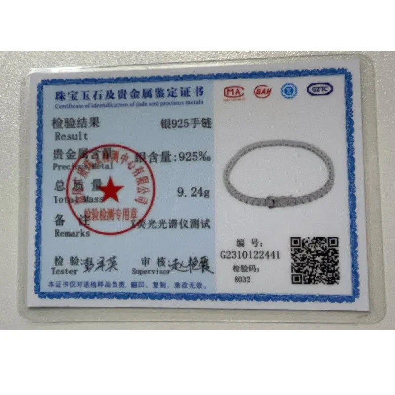 EWYA Real D Color Full 2/2.5/3/4/5/6.5mm Moissanite Tennis Bracelet For Women S925 Plated 18K Rose Gold Diamond Link Bracelets