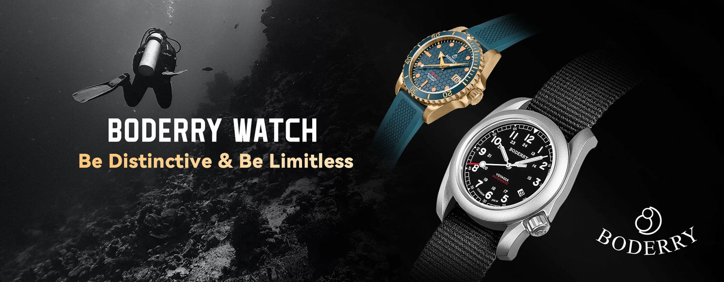 VOYAGER-Boderry Field Watch Titanium Quartz Watches 38 Mens 100M Waterproof Clock Military Sport Luminous Business Wristwatch