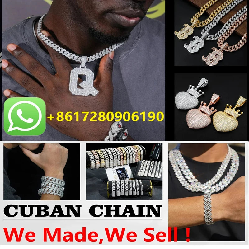 Royal blue Moissanite Bracelets for Women Hip hop Original 925 Sterling Silver Jewelry Women's man's Moissanite Tennis Chain