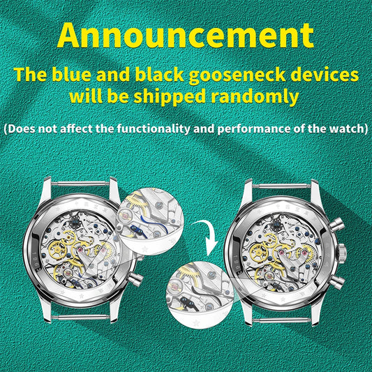 RED-STAR 38mm Men's 1963 Chronograph Mechanical Watch Pilot with Seagull Movement ST1901 Air Force Aviation Sapphire Goose 40mm