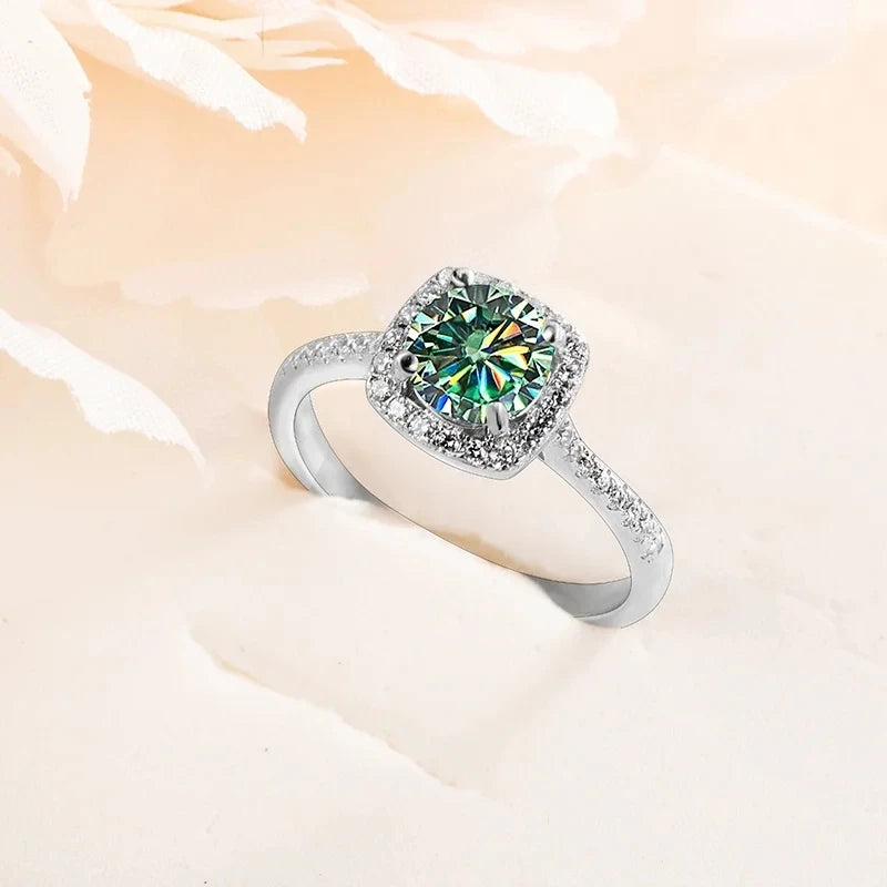 JoyceJelly S925 Sterling Silver jewelry for women 1 carat moissanite diamond 3 pieces set necklace ring earrings wedding party