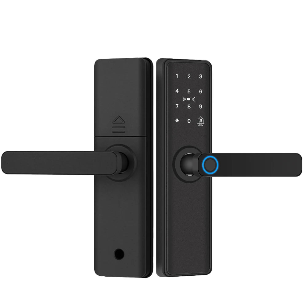 2025 Smart Door Lock With Bluetooth-compatible TTLock APP Digital Electronic Lock Smart Home Wooden Door Lock Fingerprint